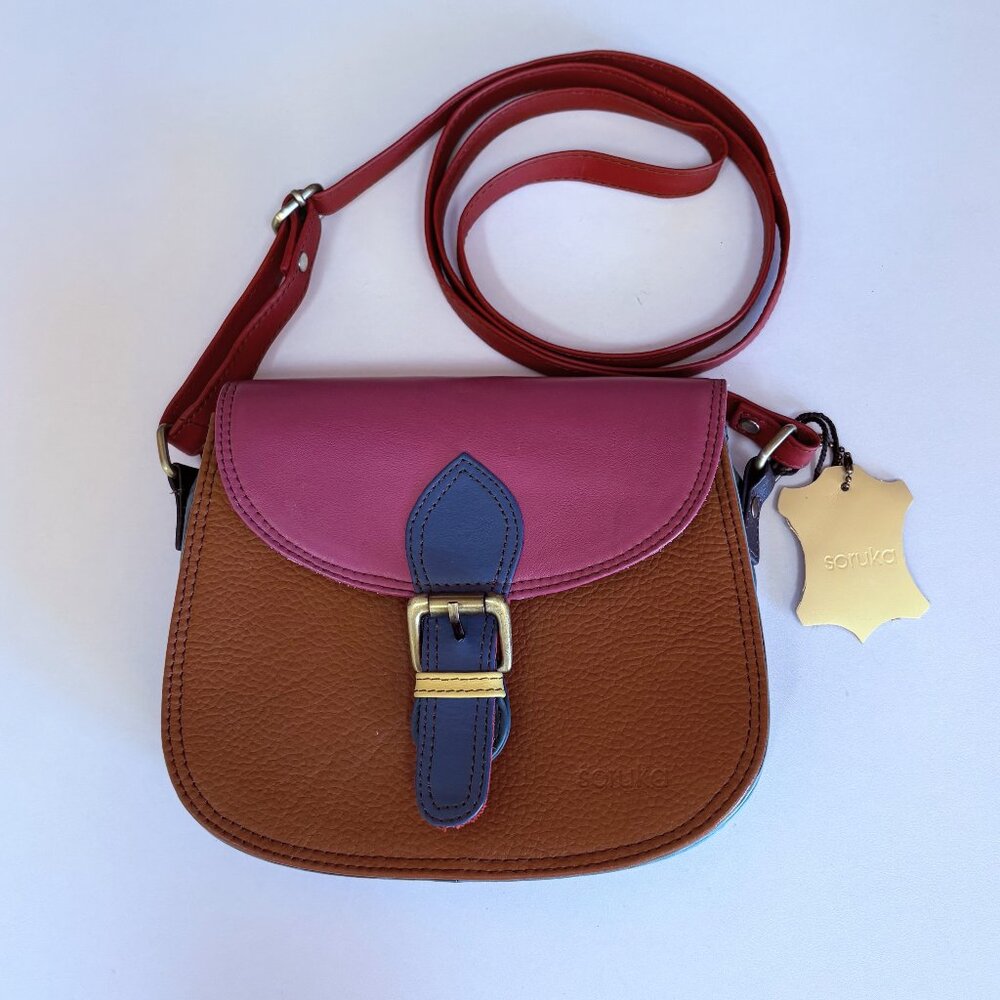 Soruka Gemma Genuine Leather Crossbody Bag Recycled Shoulder Purse